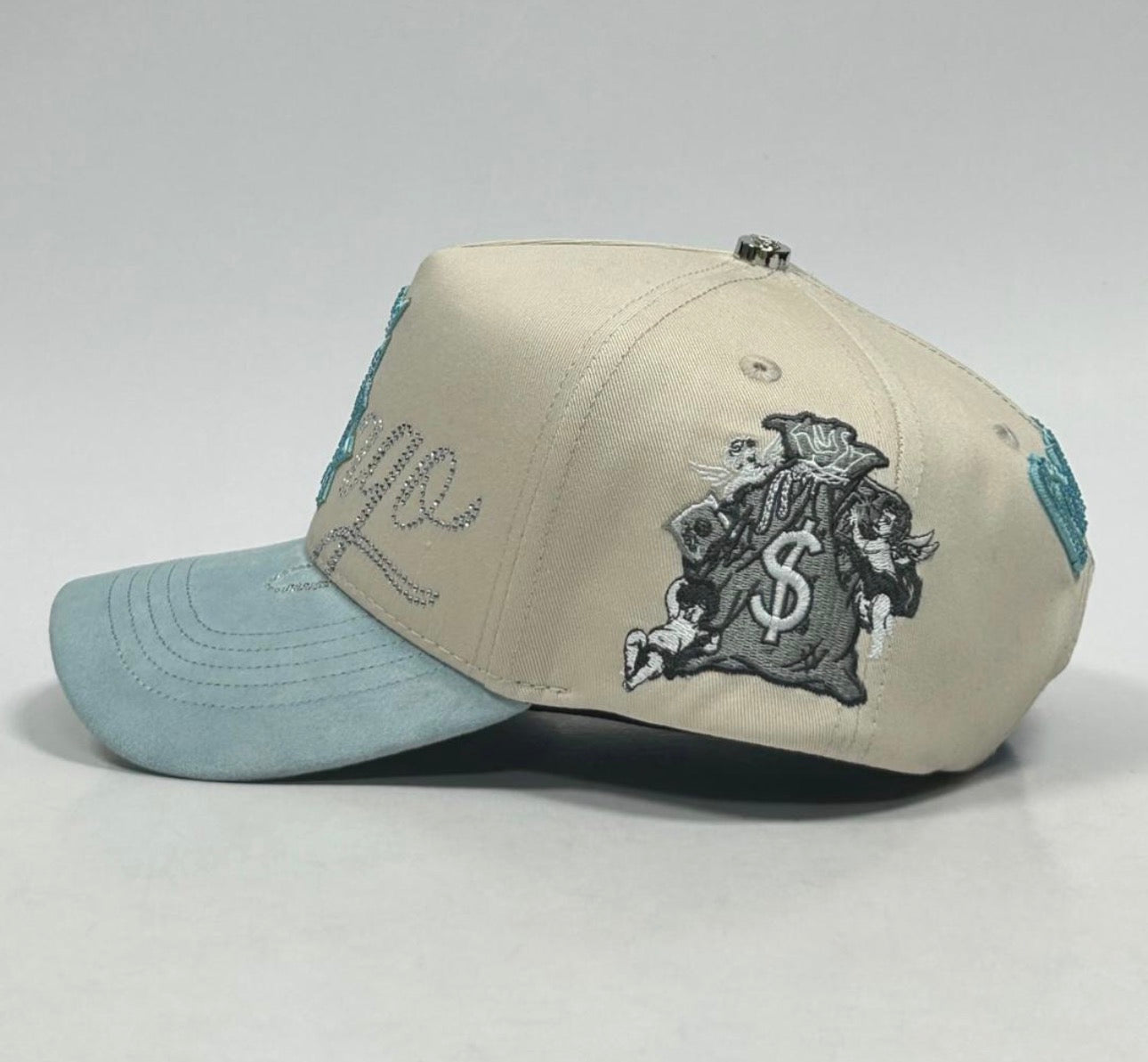 Caps'Fans Sox Cap With Crystals- Beige/Lt Blue