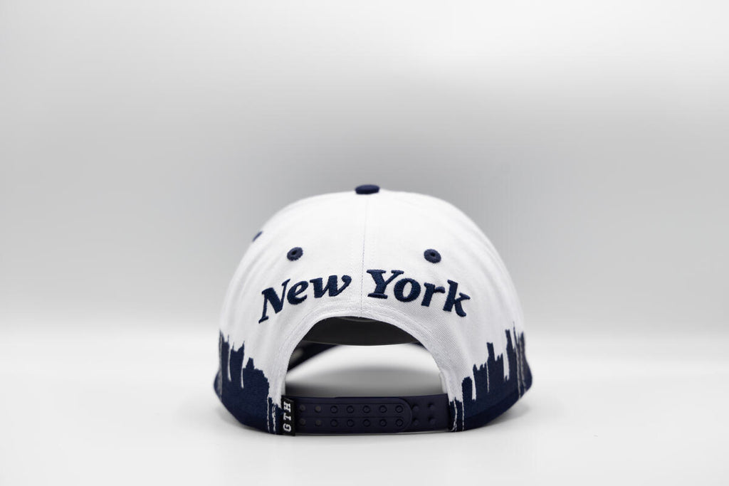 Gth New York Skyline Snapback Cap- White Navy