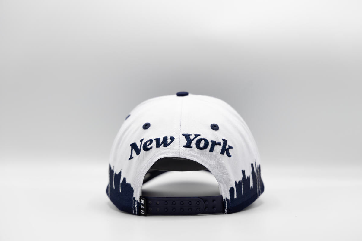 Gth New York Skyline Snapback Cap- White Navy