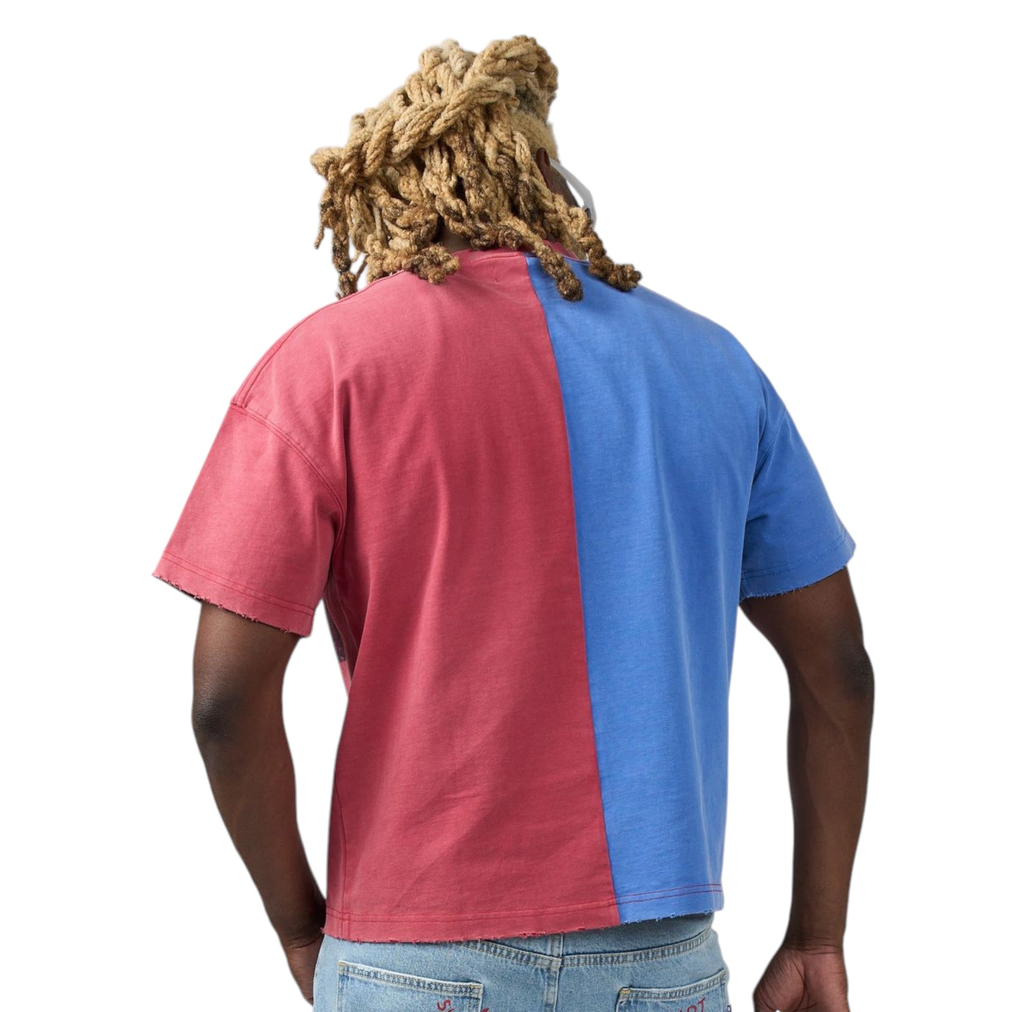 Duaa 'Block' T-Shirt- Blue/Red