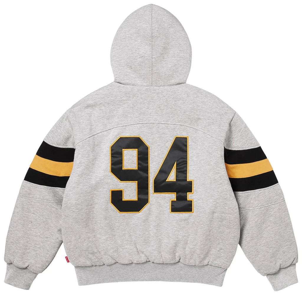 Supreme Filled Zip Up Hoodie- Heather Grey