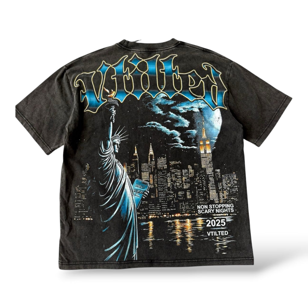 VTilted 'Star Nights'  Tee- Grey Wash