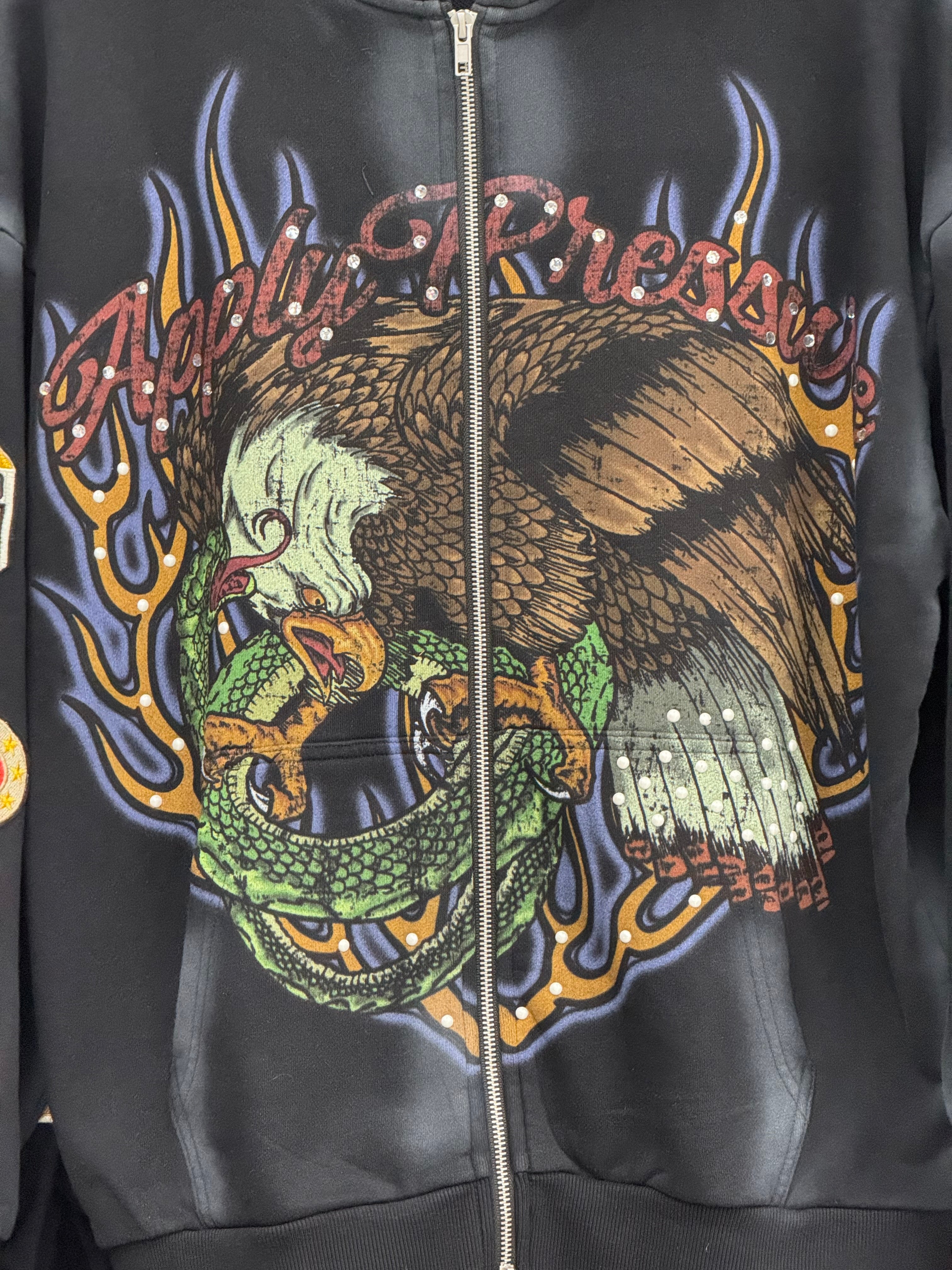Paradise Lost ‘No Pressure No Glory’ Zip Up Hoodie- Black