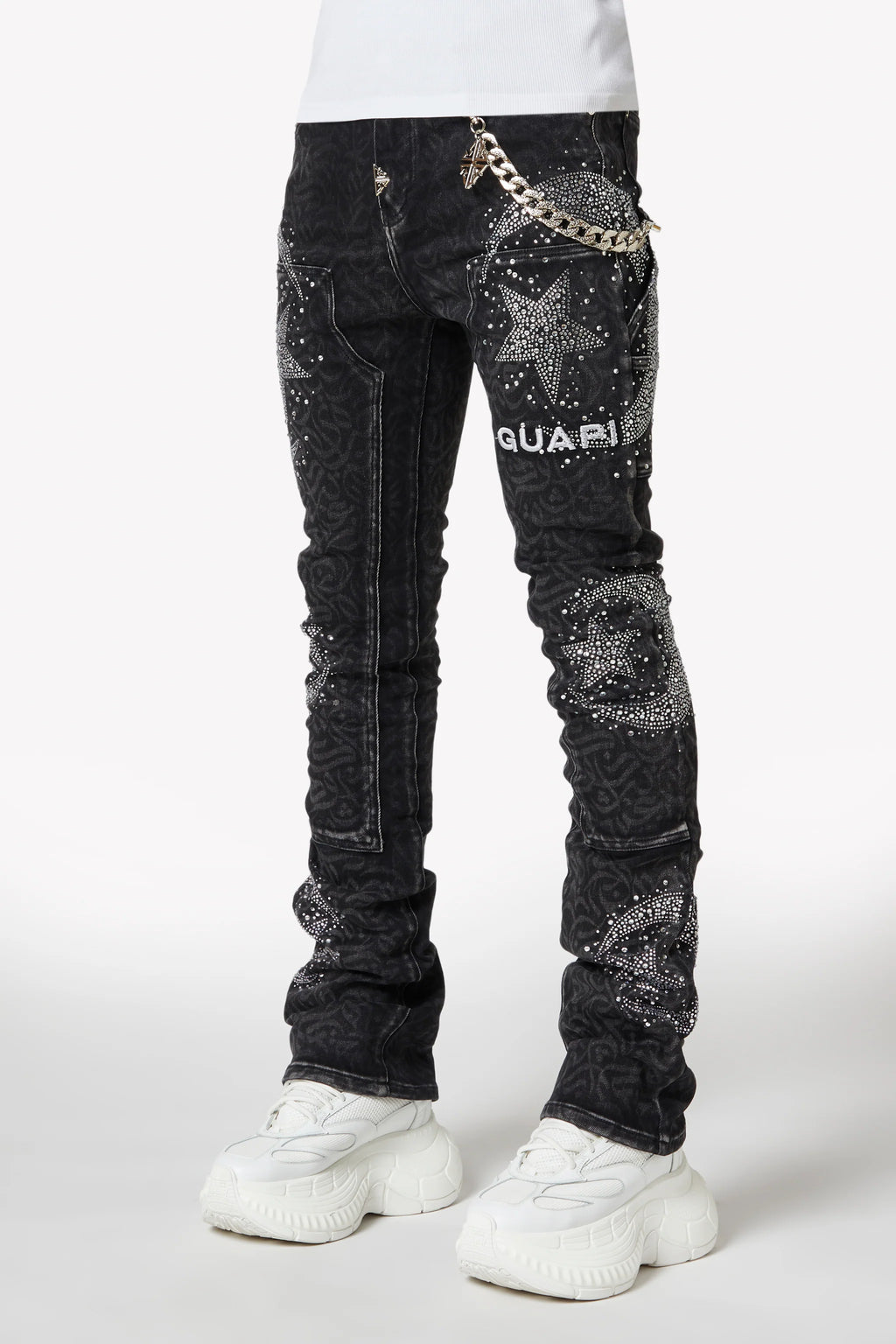 GUAPI Obsidian Black Calligraphy Denim