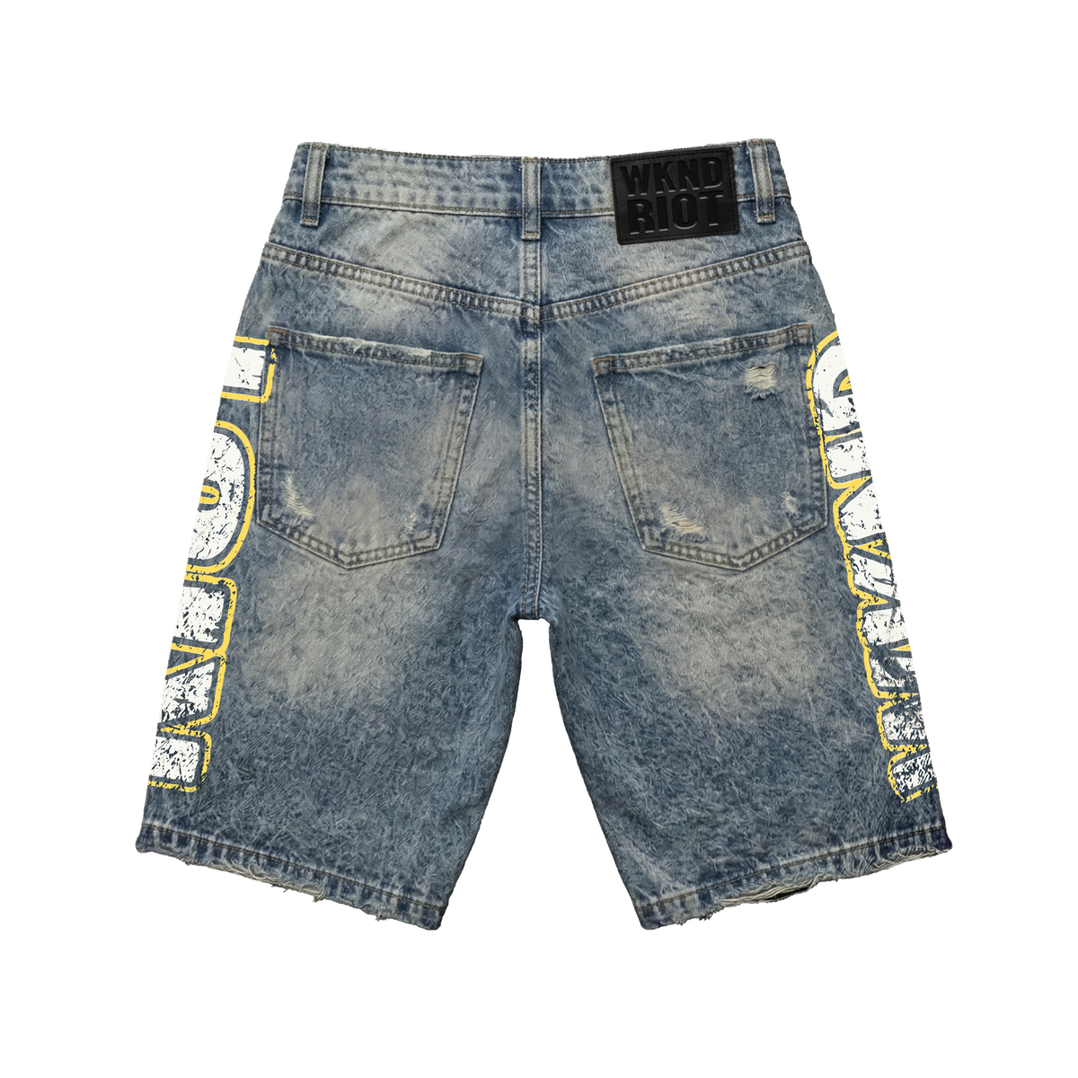 WKND 'Chaos Festival' Denim Jean Shorts-  Blue