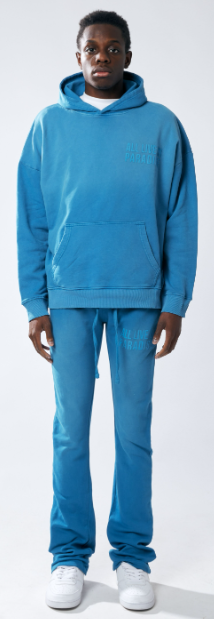 Urban Beast Sun Faded HD Print Sweats- Blue