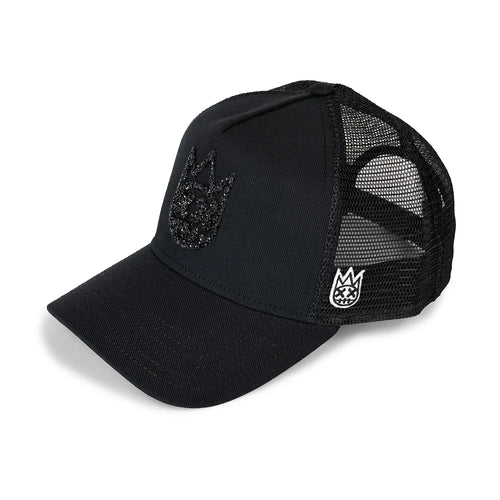 Cult Crystal Logo Mesh Back Trucker Hat- Black