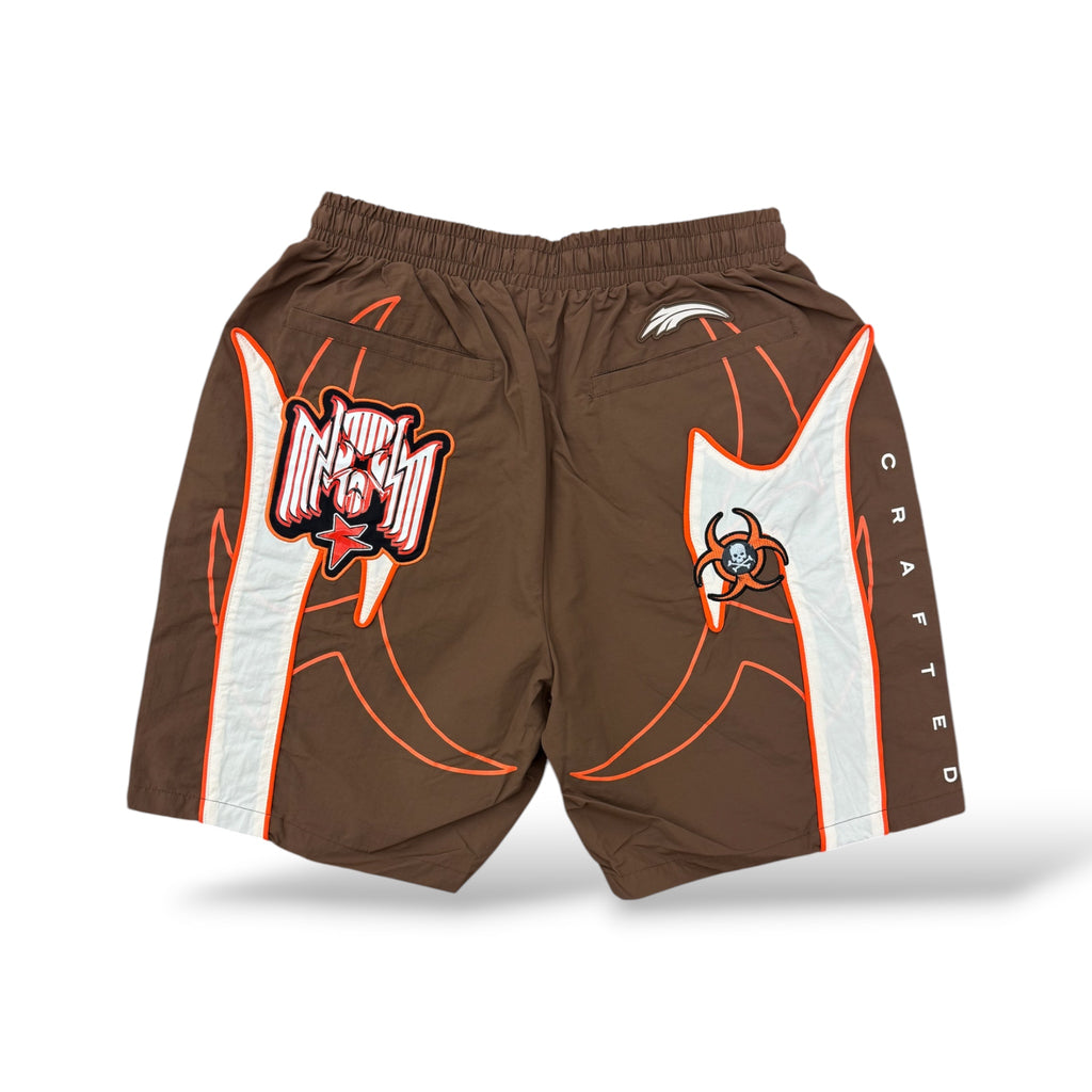Crafted Fashion Nylon Shorts- Brown