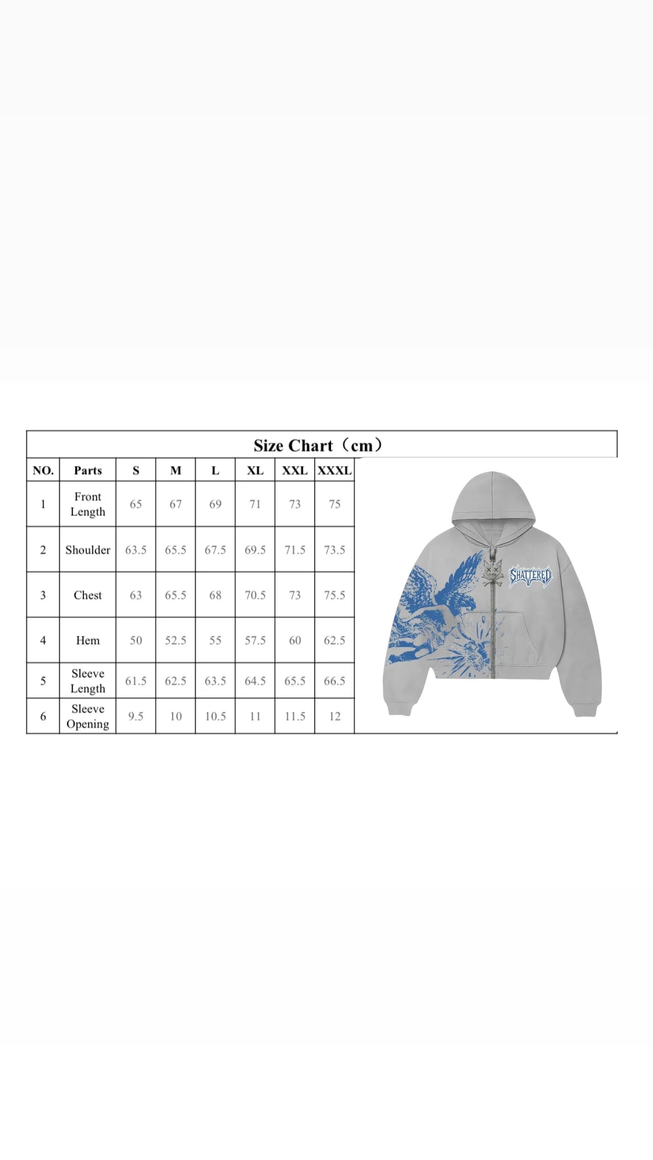 SHATTERED 'Catching Feelings' Zip Up Hoodie- Grey