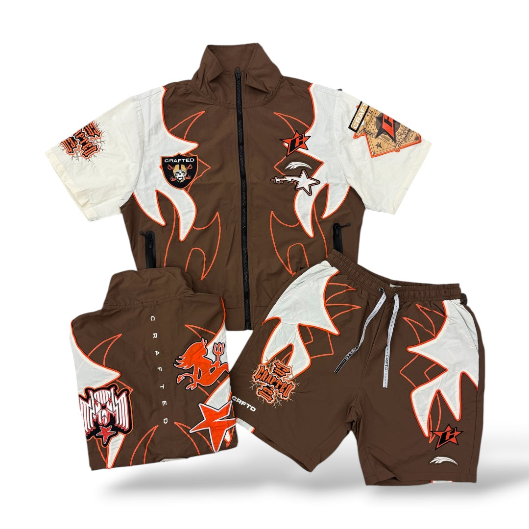 Crafted Fashion Nylon Shirt- Brown