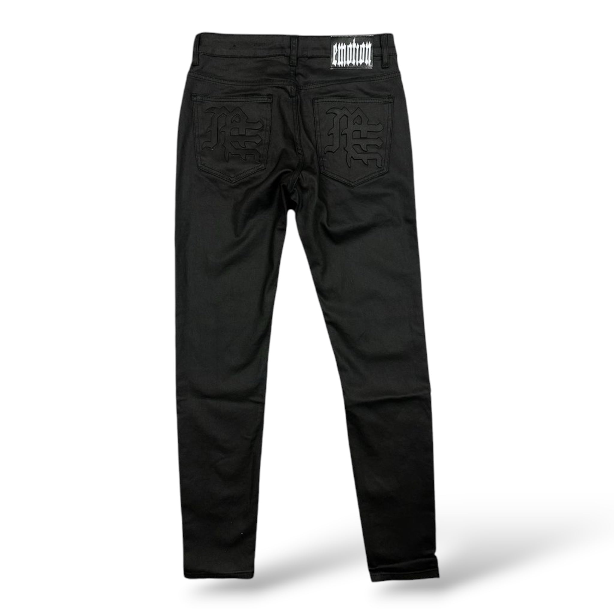 Mixed Emotion 'Blackout' Wax Denim Jeans- Black