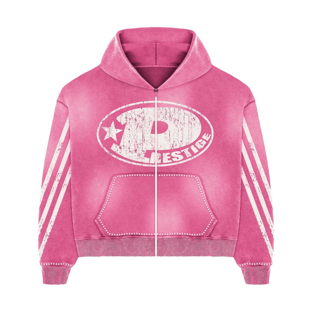Prestige Big P Zip Up Hoodie-Pink