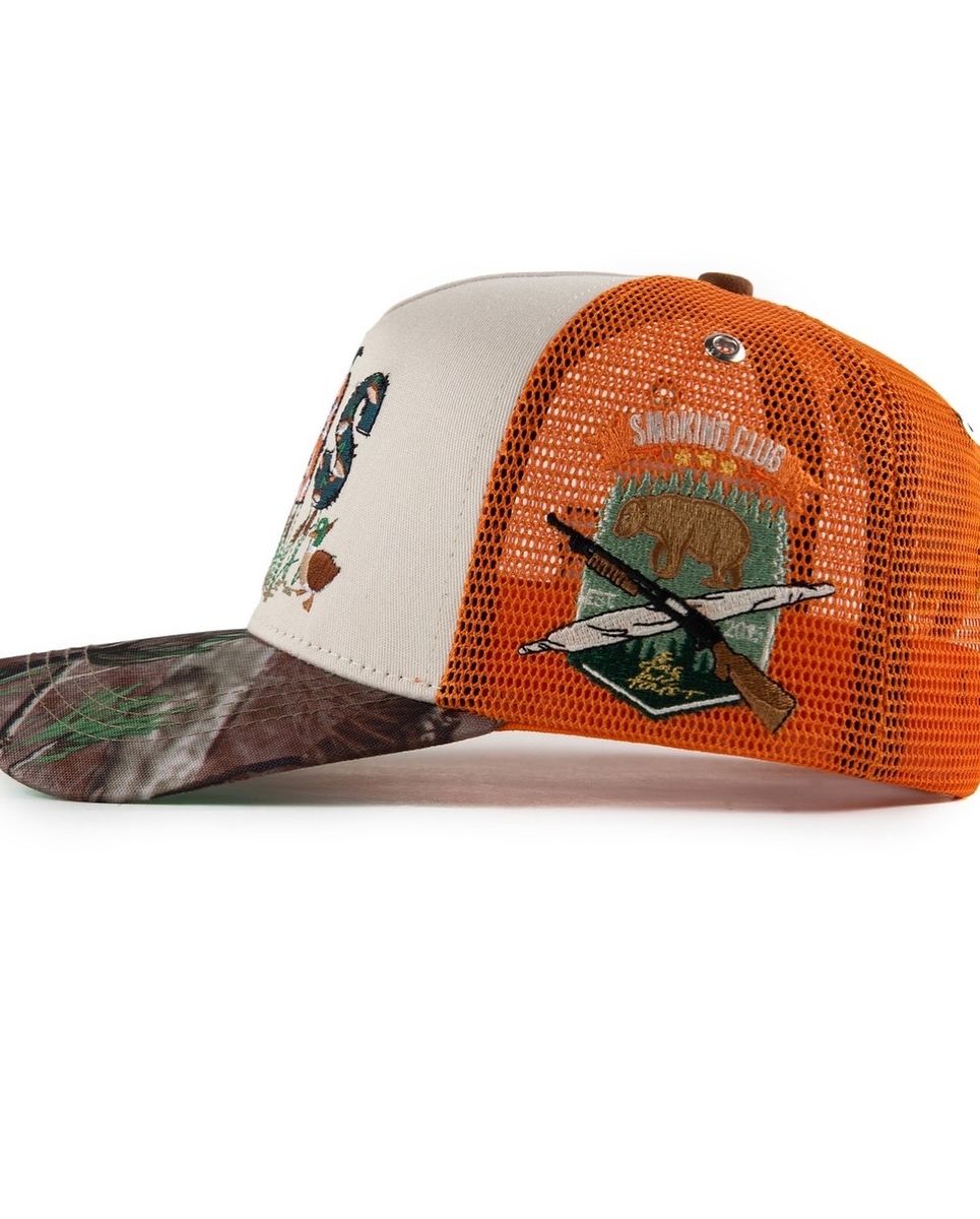 Gas NYC 'Gas Season' Trucker Hat- Camo/Orange