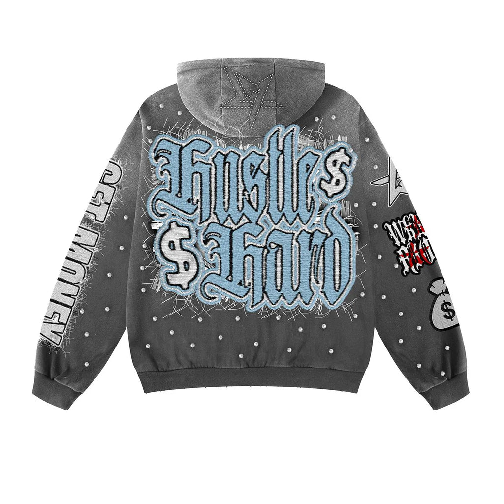 WKND RIOT Patches & Rhinestones Hoodie