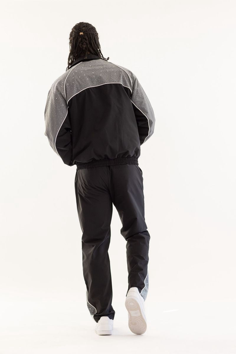 Kindred Track Suit With Rhinestone- Black/Grey