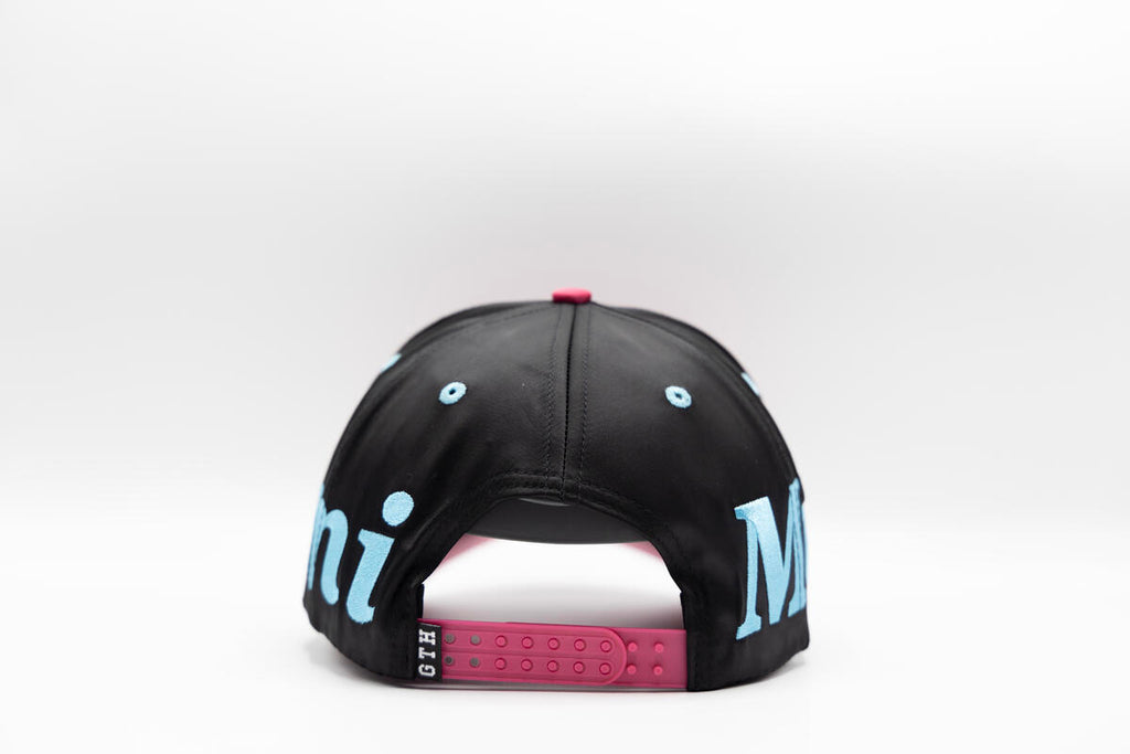 Gth Bold Miami All Around Snapback Cap- Black Pink