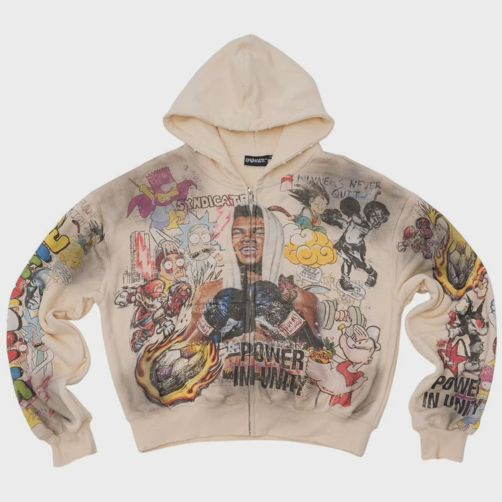 THE SYNDICATE UNITY ZIP UP HOODIE (BONE)