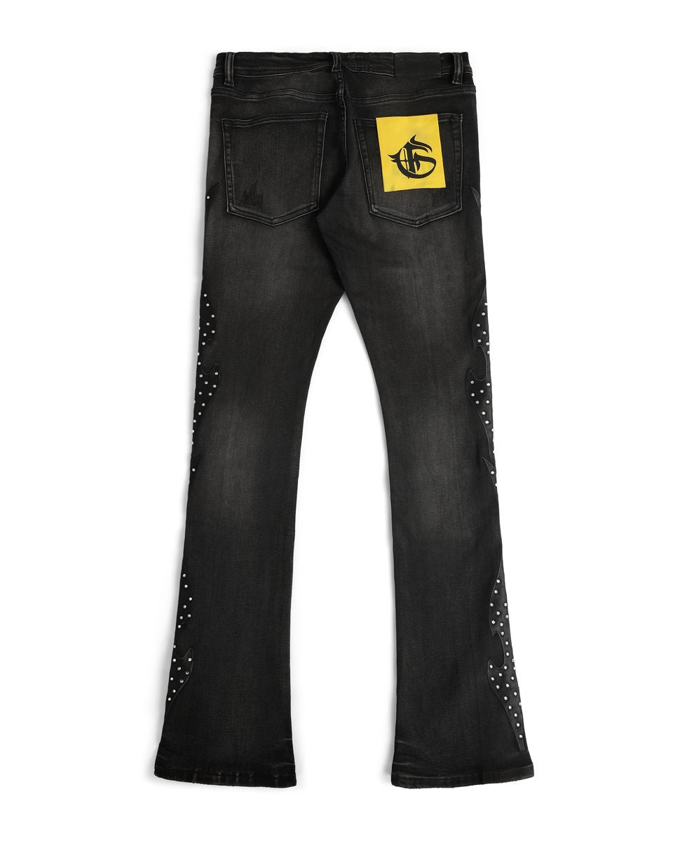 GFTD ‘Dark Times’ Stacked Denims- Blk Wash