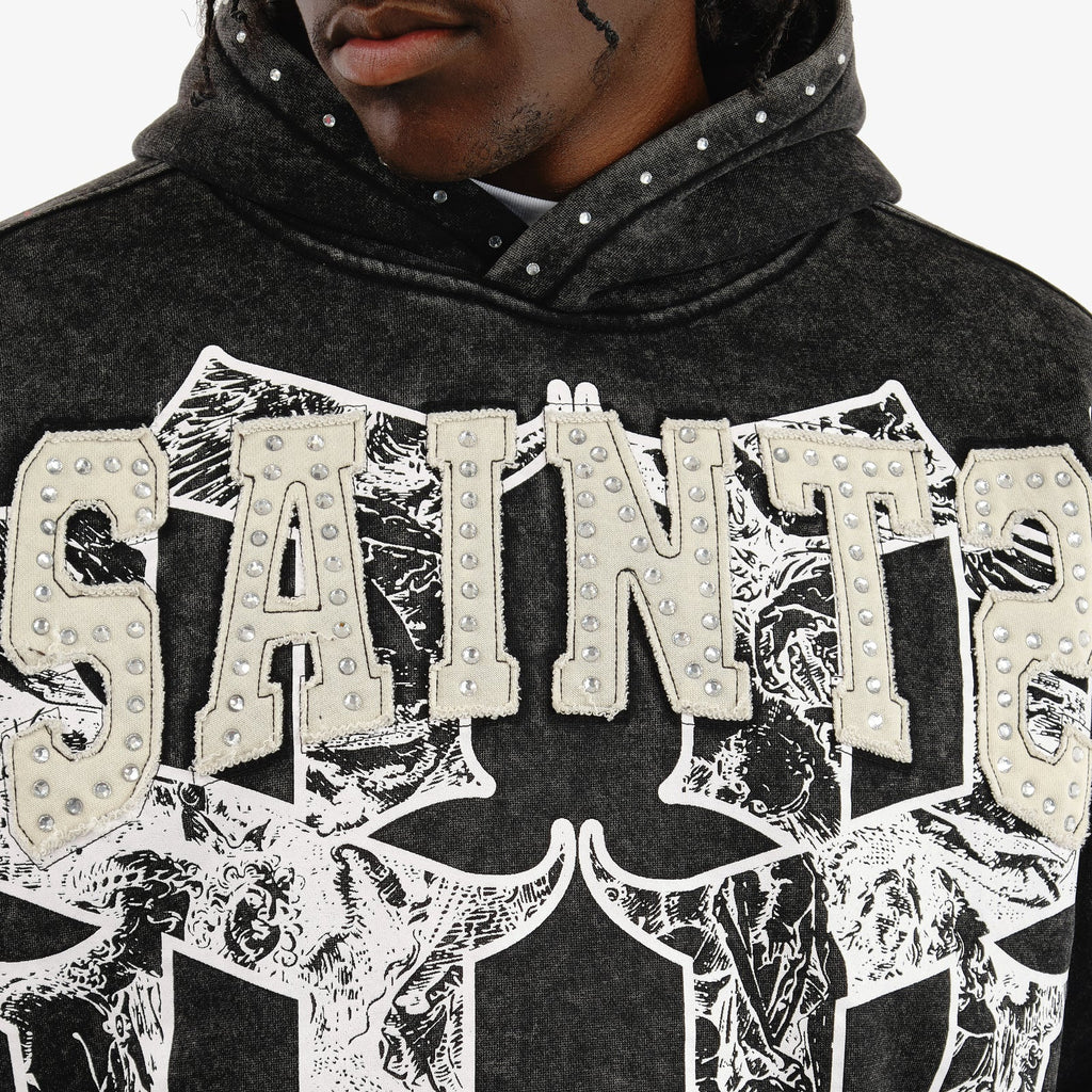 Copper Rivet Saint Hoodie- Blk