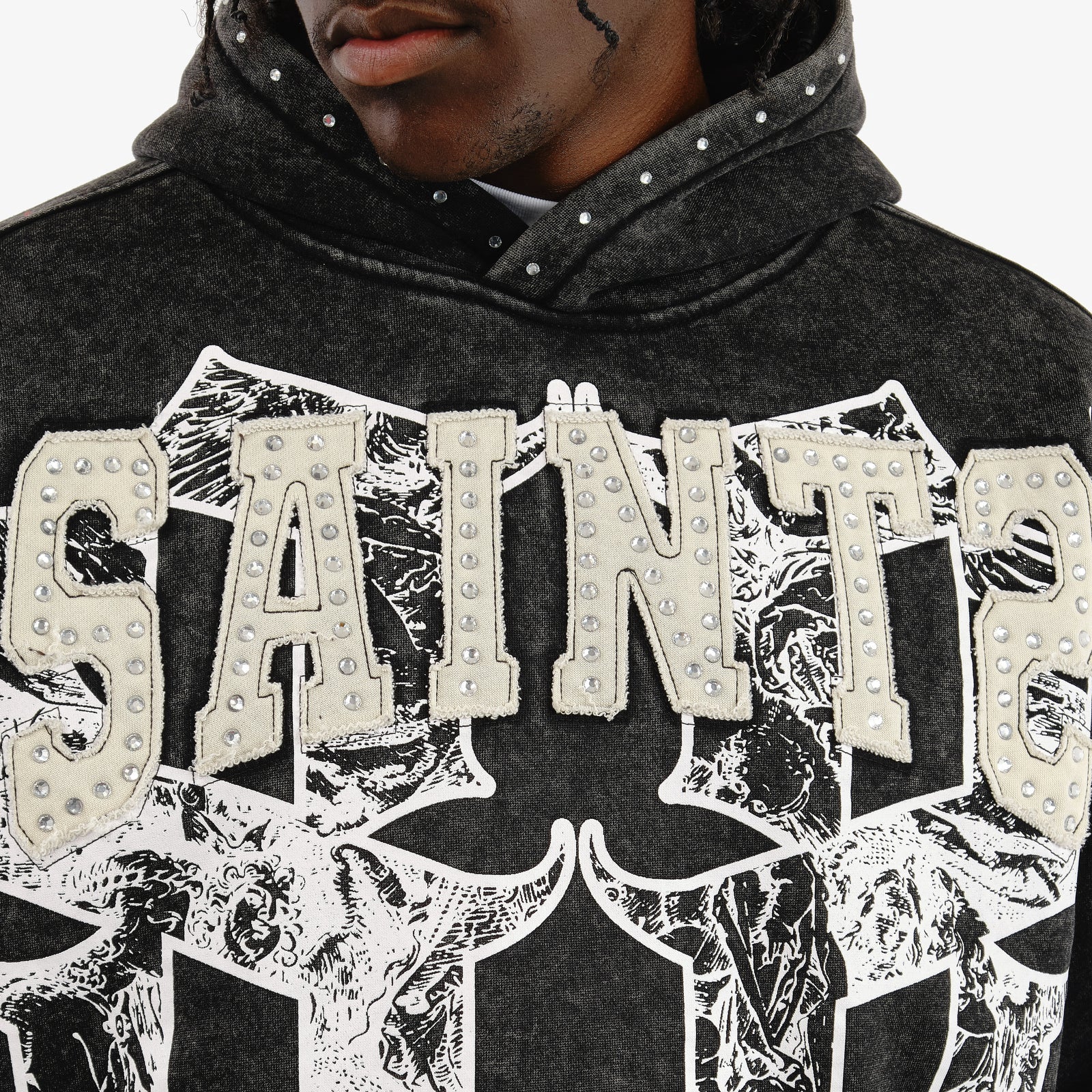 Copper Rivet Saint Hoodie- Blk