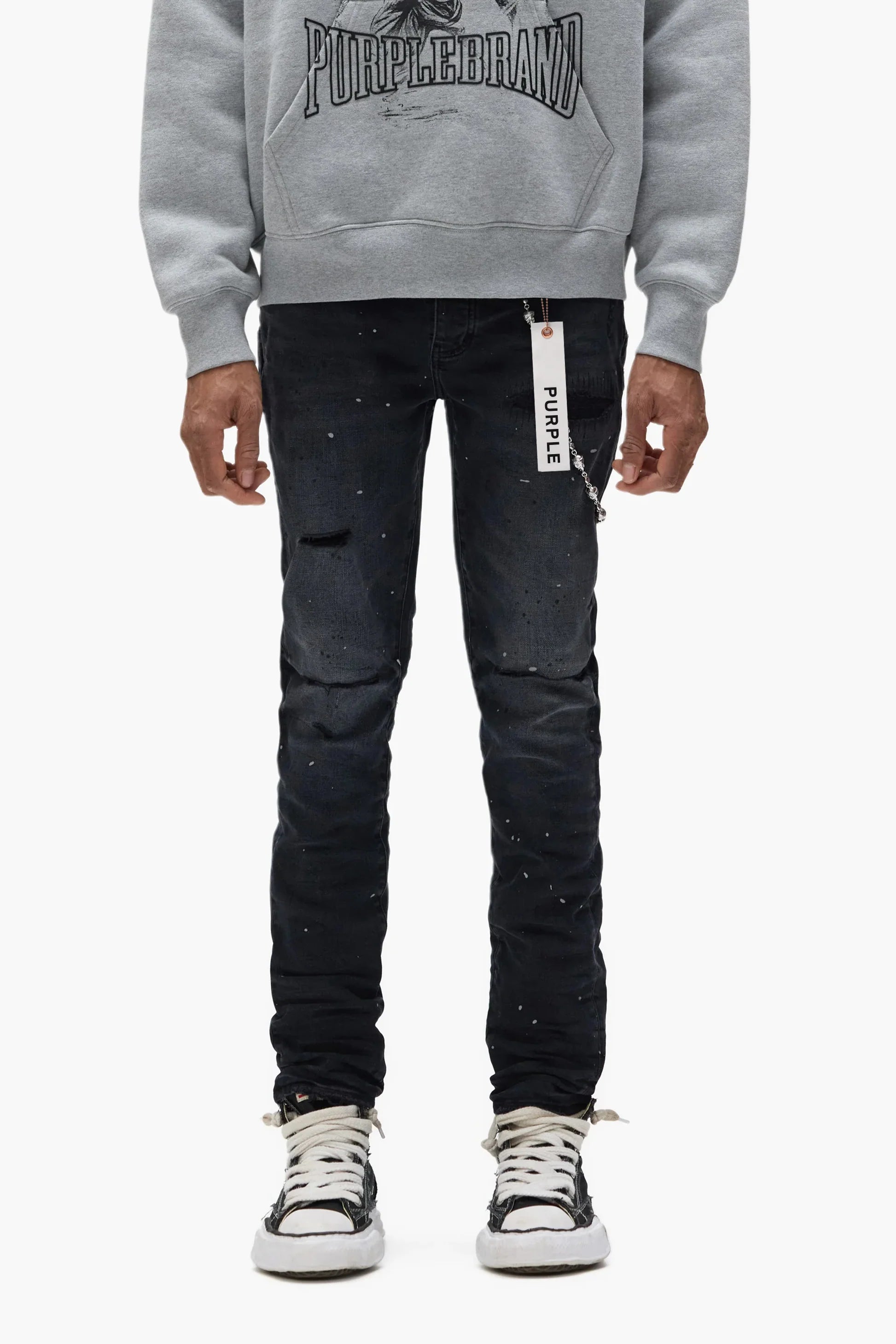 PURPLE P001-CRPR524 Skinny Jeans- Black