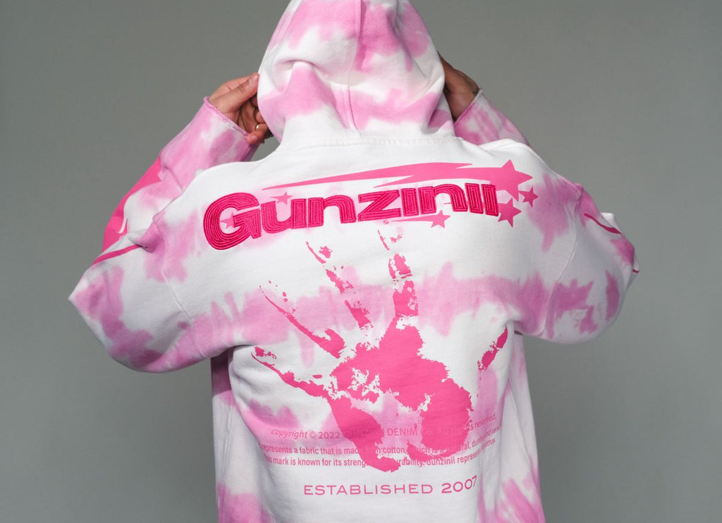 GUNZINII TIE DYE HOODIE WHITE