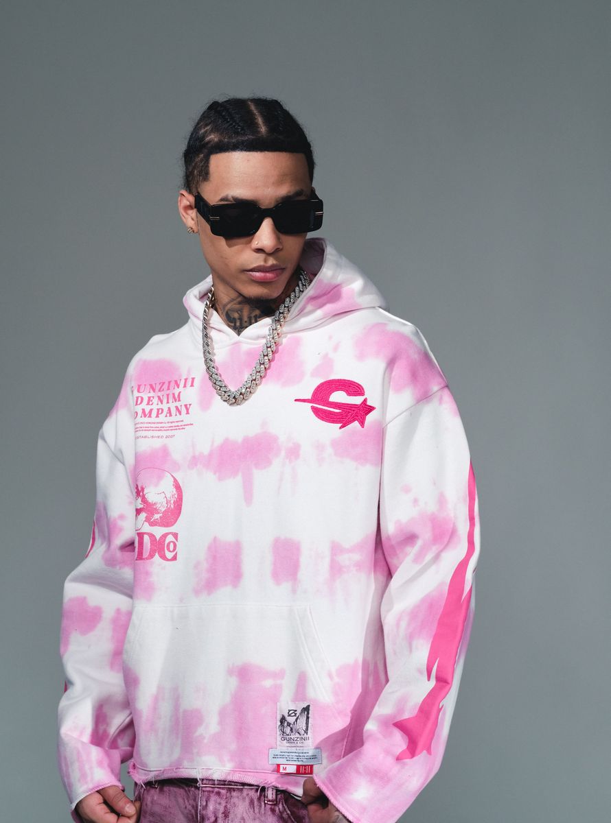 GUNZINII TIE DYE HOODIE WHITE