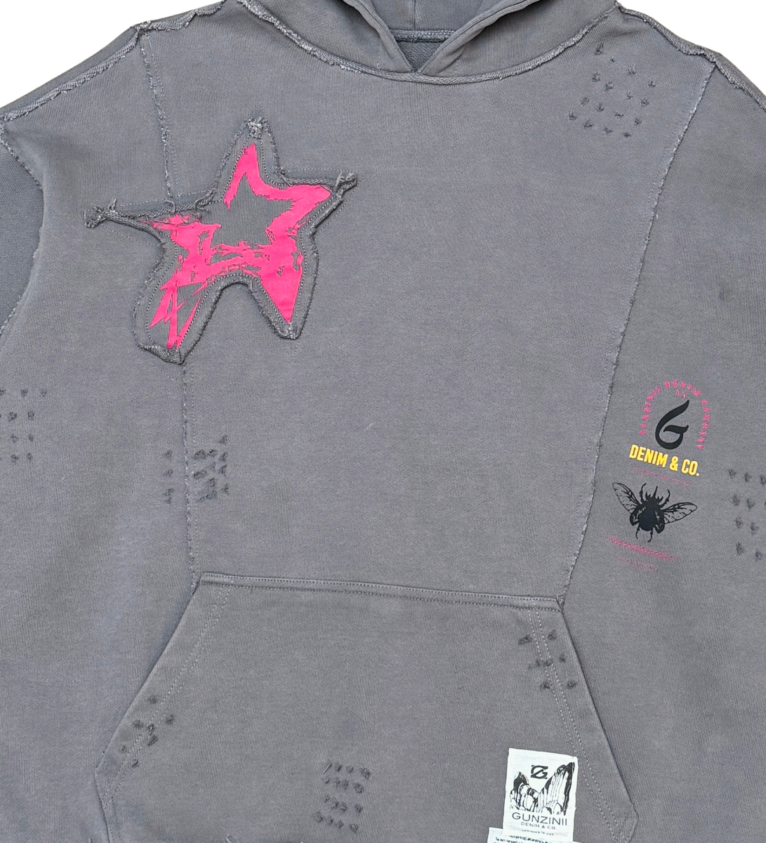 GUNZINII PATCH GRAY HOODIE