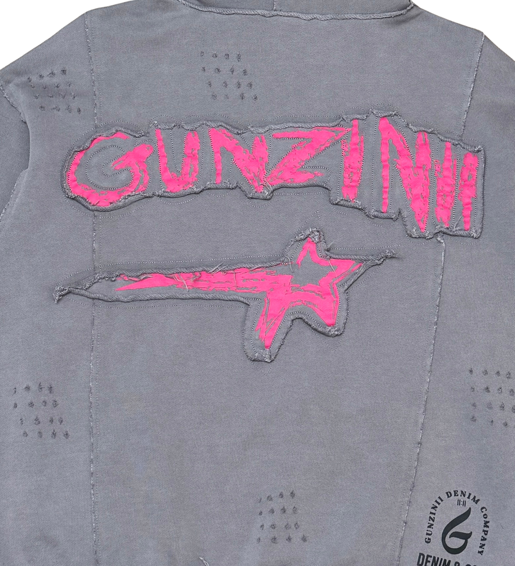 GUNZINII PATCH GRAY HOODIE