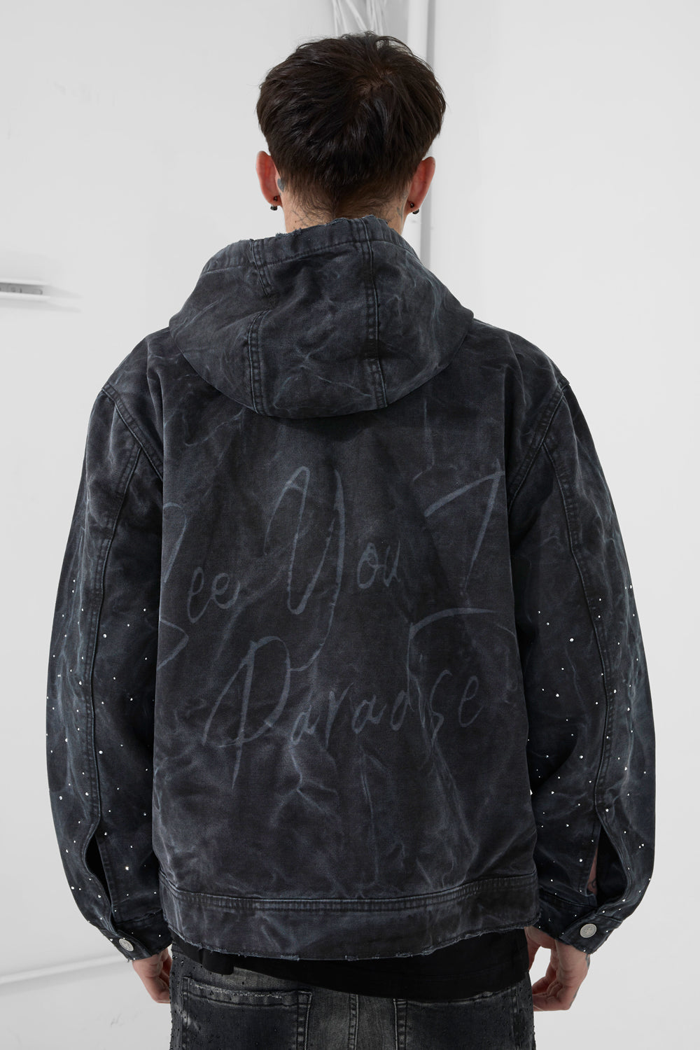 JC ‘Ashes To Ashes’ Hooded Work Jacket- Vintage Black