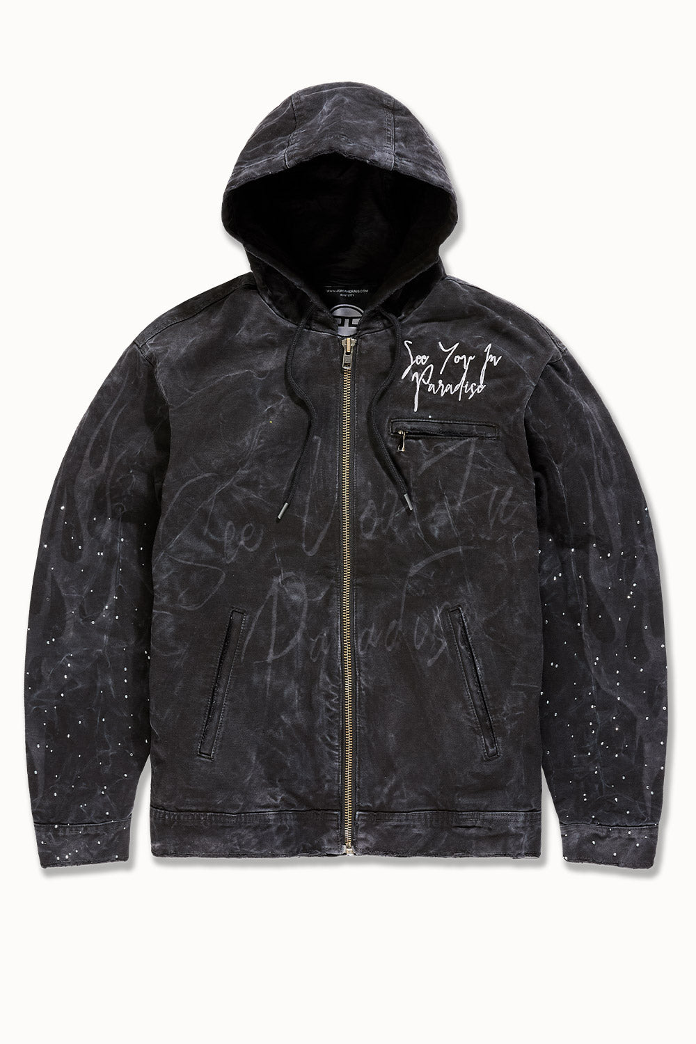 JC ‘Ashes To Ashes’ Hooded Work Jacket- Vintage Black
