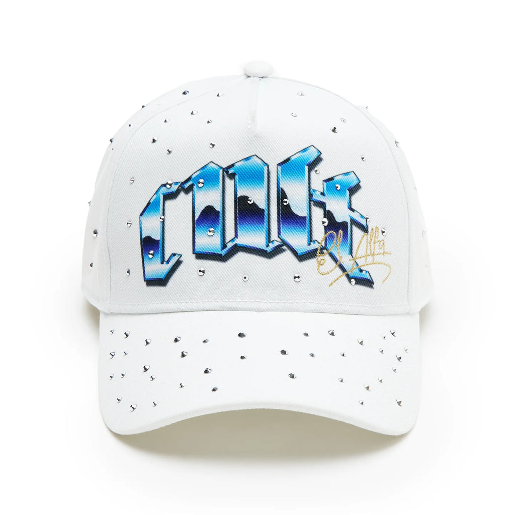 Cult X El Alfa Logo 5 Panel A Frame Trucker Hat 'Panther'- Winter White