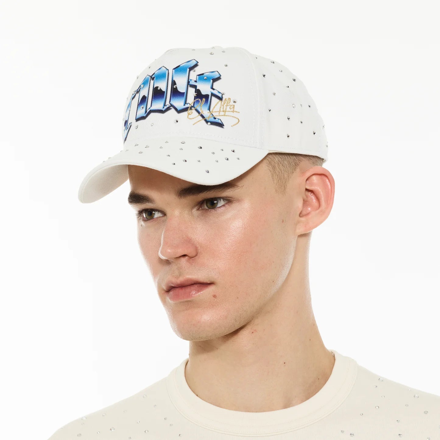 Cult X El Alfa Logo 5 Panel A Frame Trucker Hat 'Panther'- Winter White