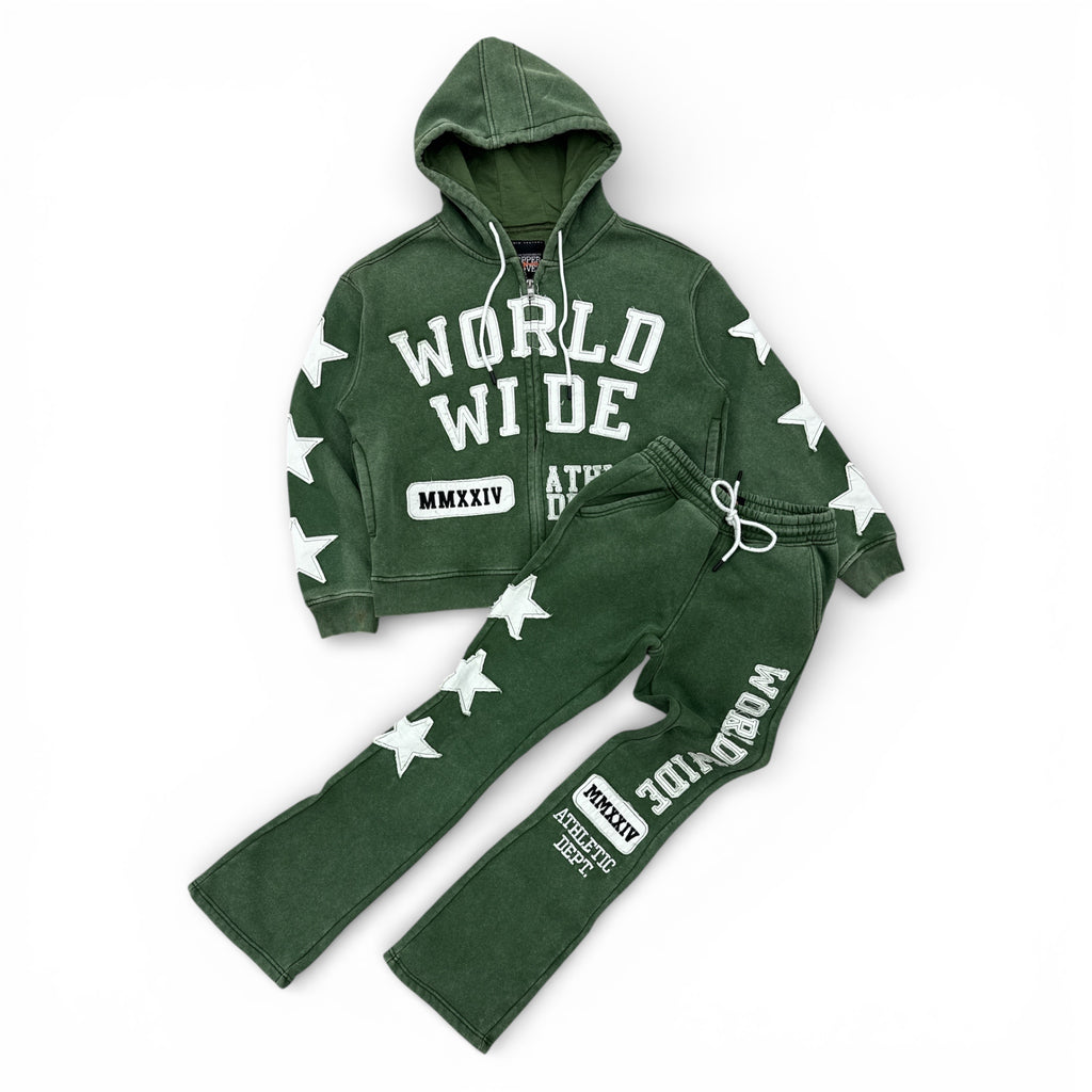 COPPER RIVET 'Worldwide' Sweat Pants- Olive