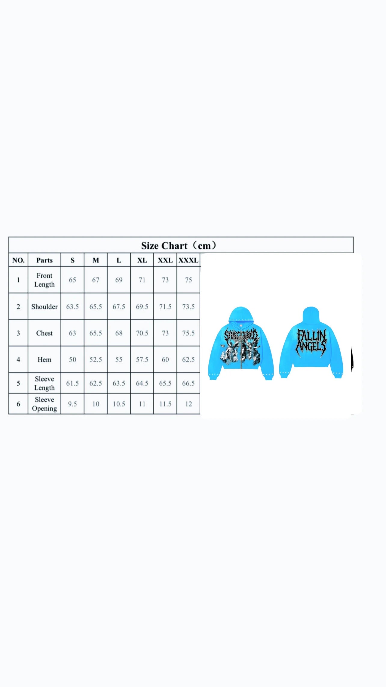 SHATTERED 'Falling Angels' Zip Up Hoodie- Blue