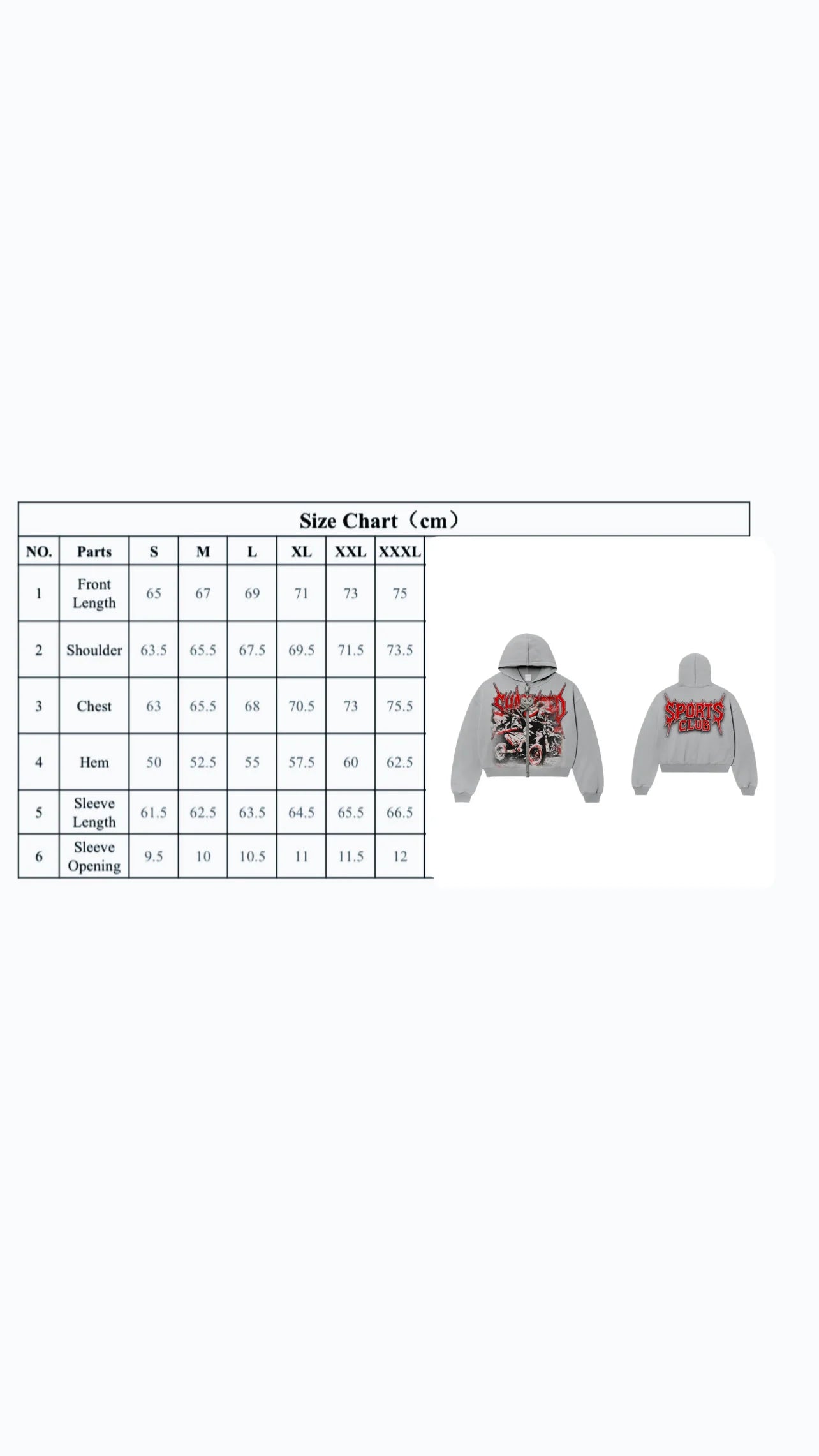 SHATTERED 'Sport Club' Zip Up Hoodie- Gray