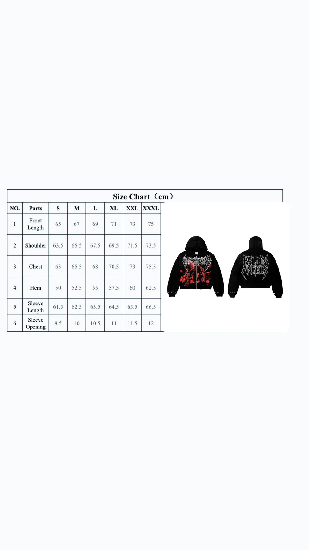 SHATTERED 'Falling Angels' Zip Up Hoodie- Black
