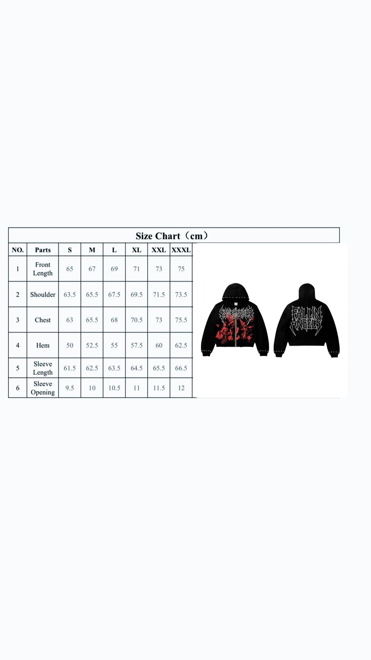 SHATTERED 'Falling Angels' Zip Up Hoodie- Black