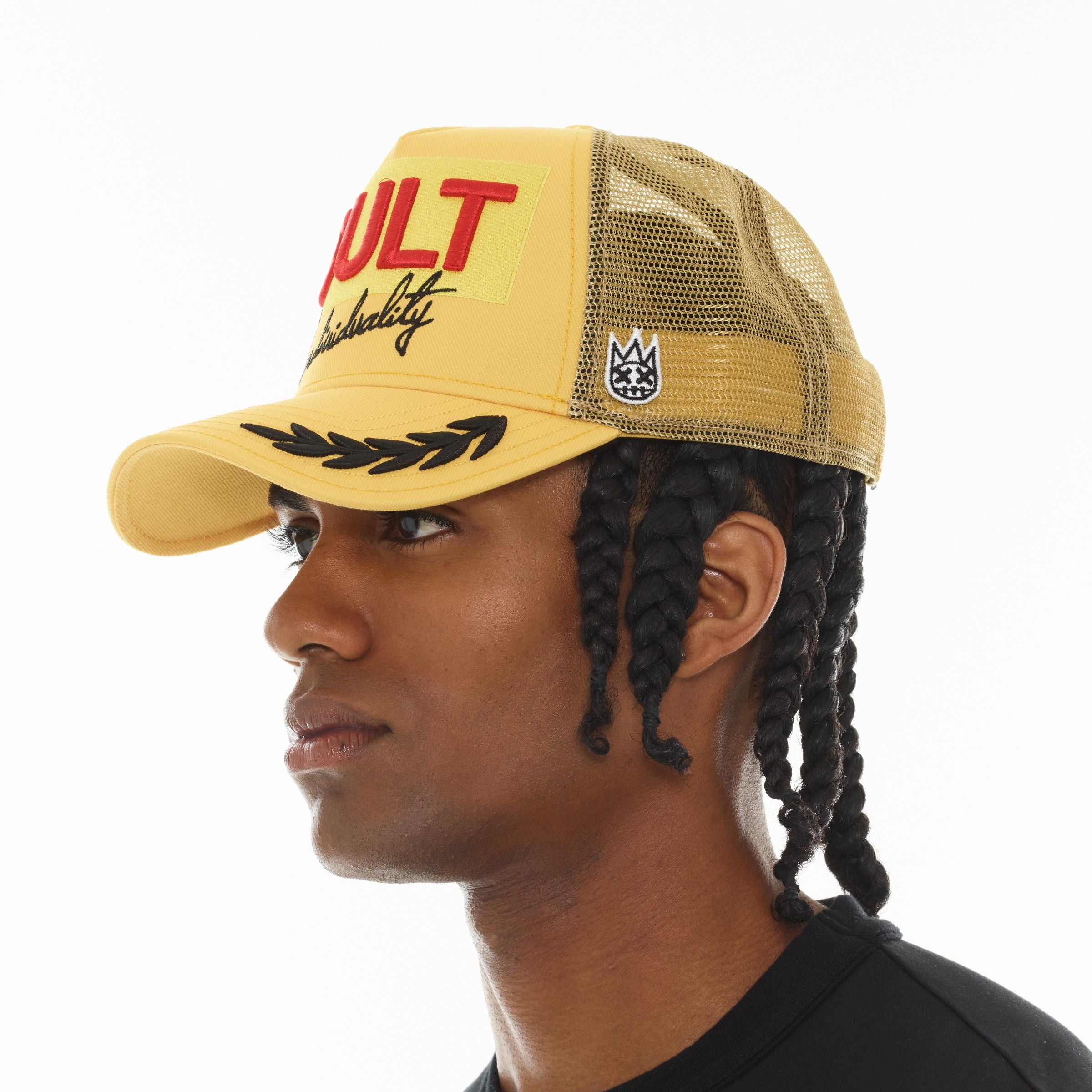 Cult Mesh Back Trucker Hat 'Racing'- Yellow Gold
