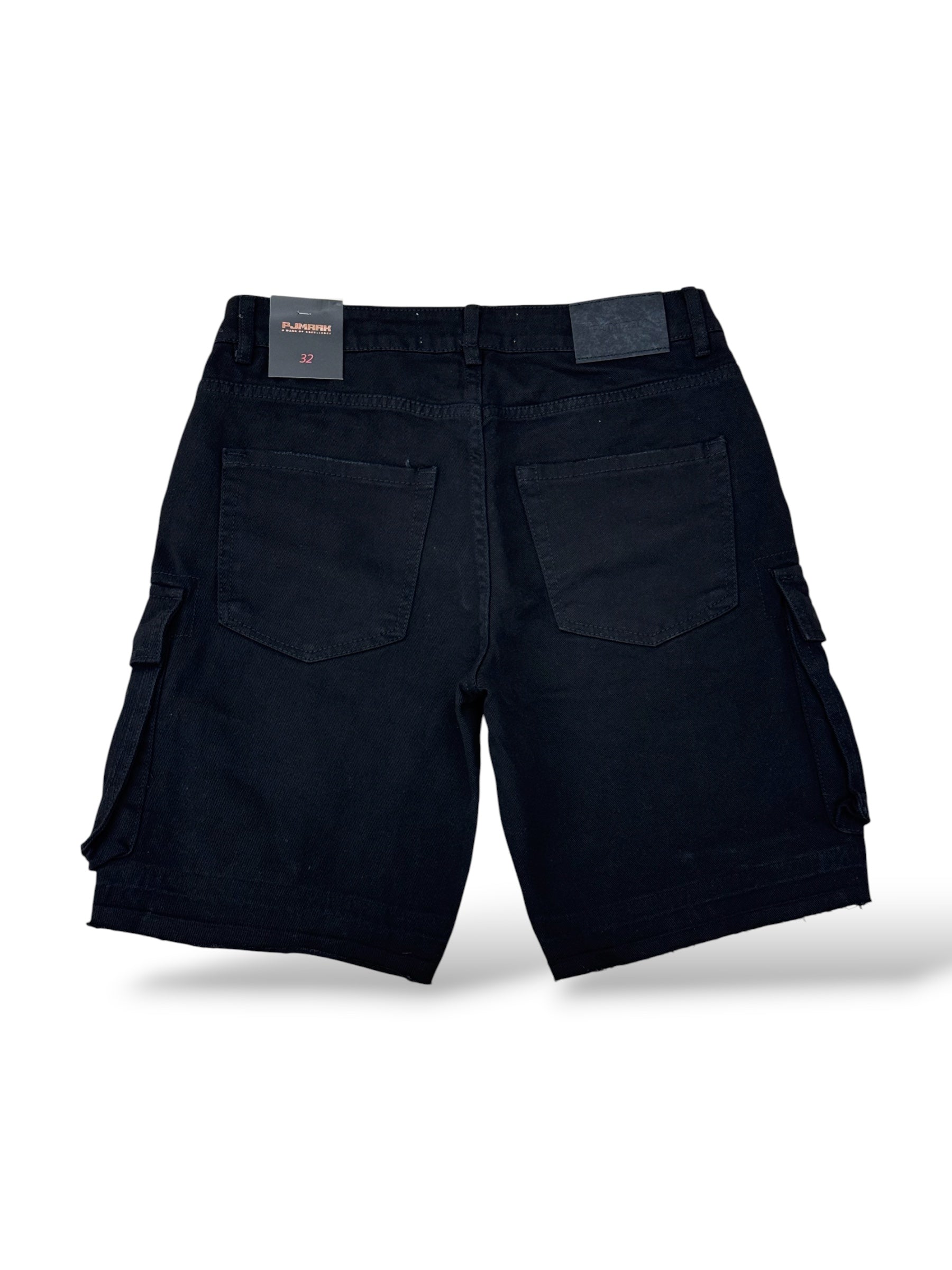 PJ MARK Cargo Jean Shorts- Jet Black
