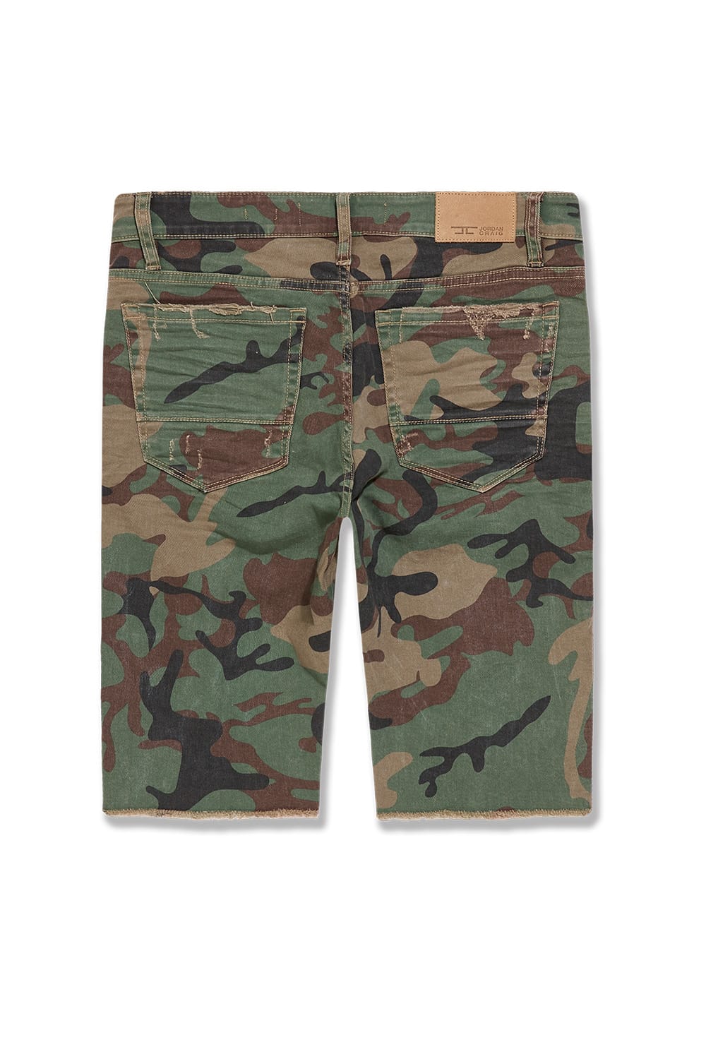 JC Camo Shorts With Shreds- Vintage Camo