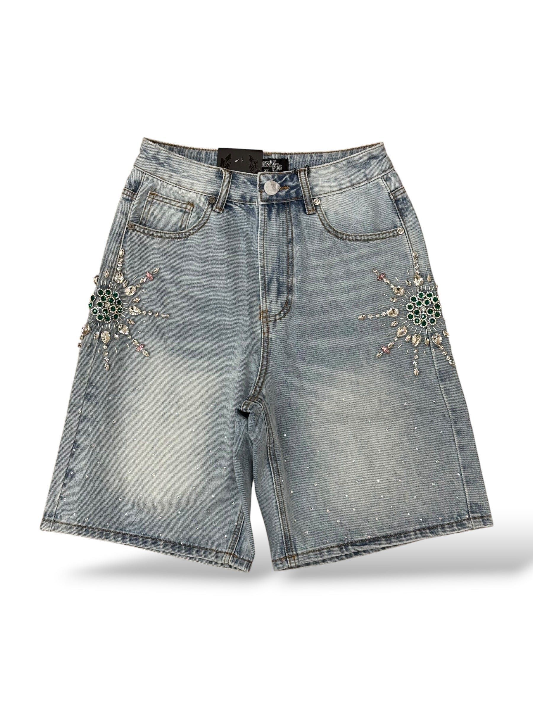 Prestige 'Emerald' Jean Shorts- Blue