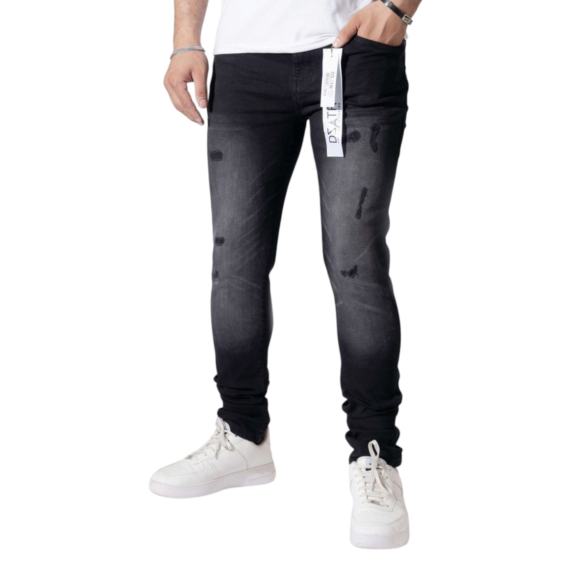 Dzatr '414' Skinny Jeans- Black