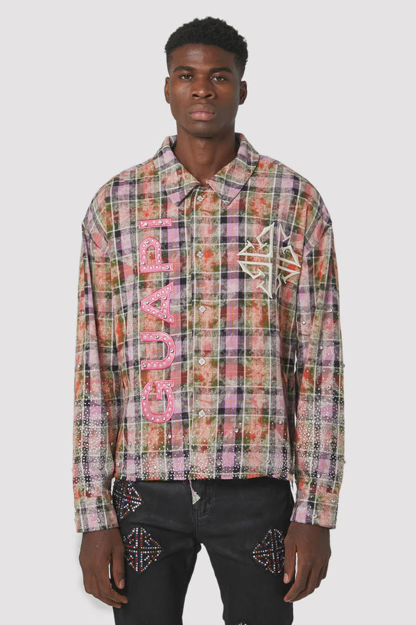 Guapi BLUSH PINK RHINESTONE FLANNEL