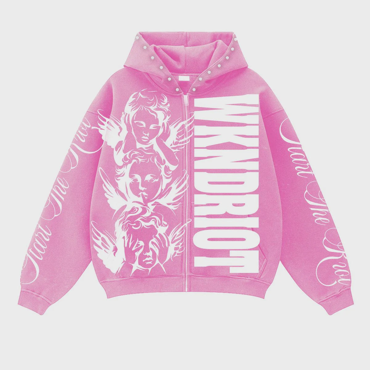WKND RIOT| START THE RIOT HOODIE PINK
