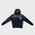 Shattered hearts black barbed wire hoodie
