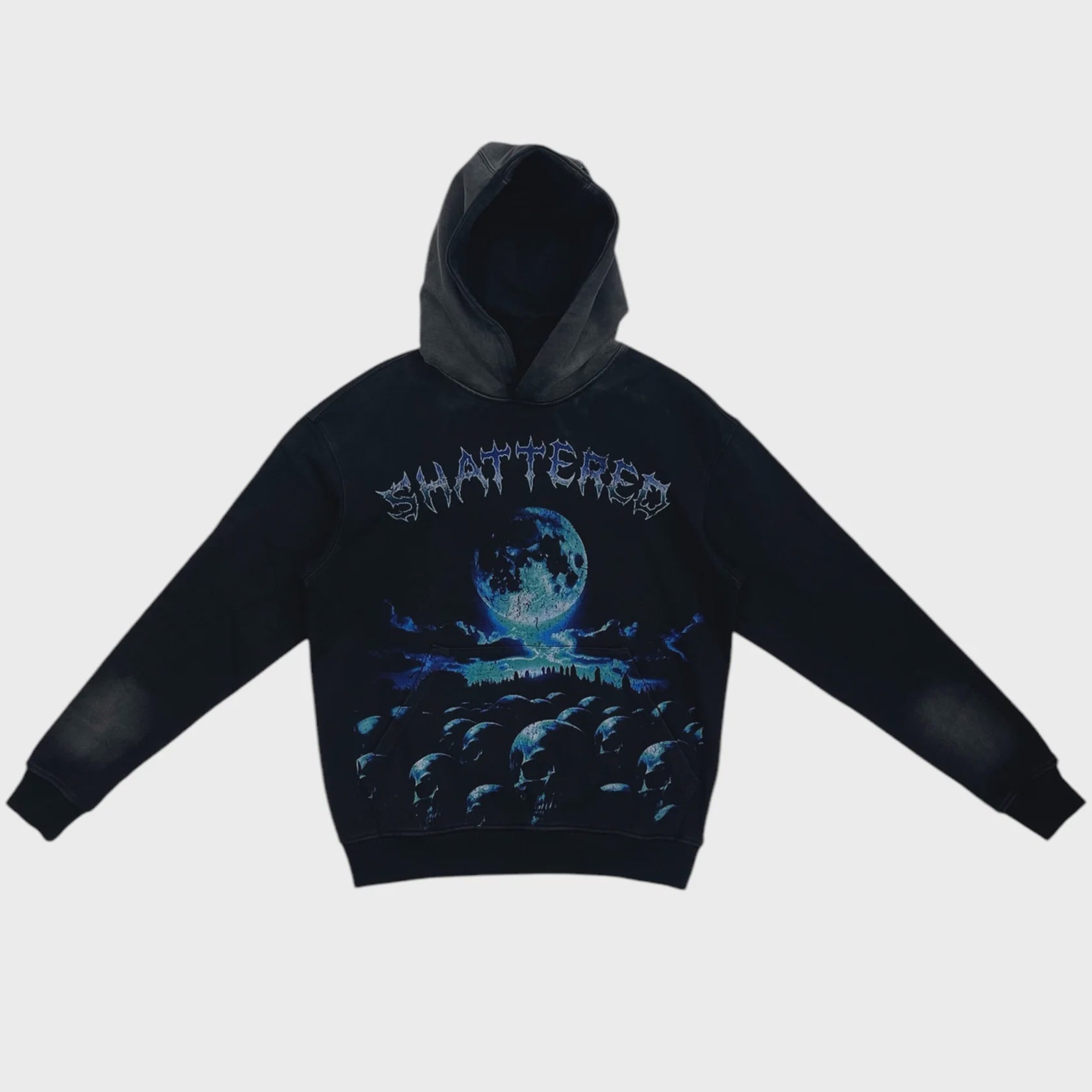 Shattered hearts midnight hoodie black