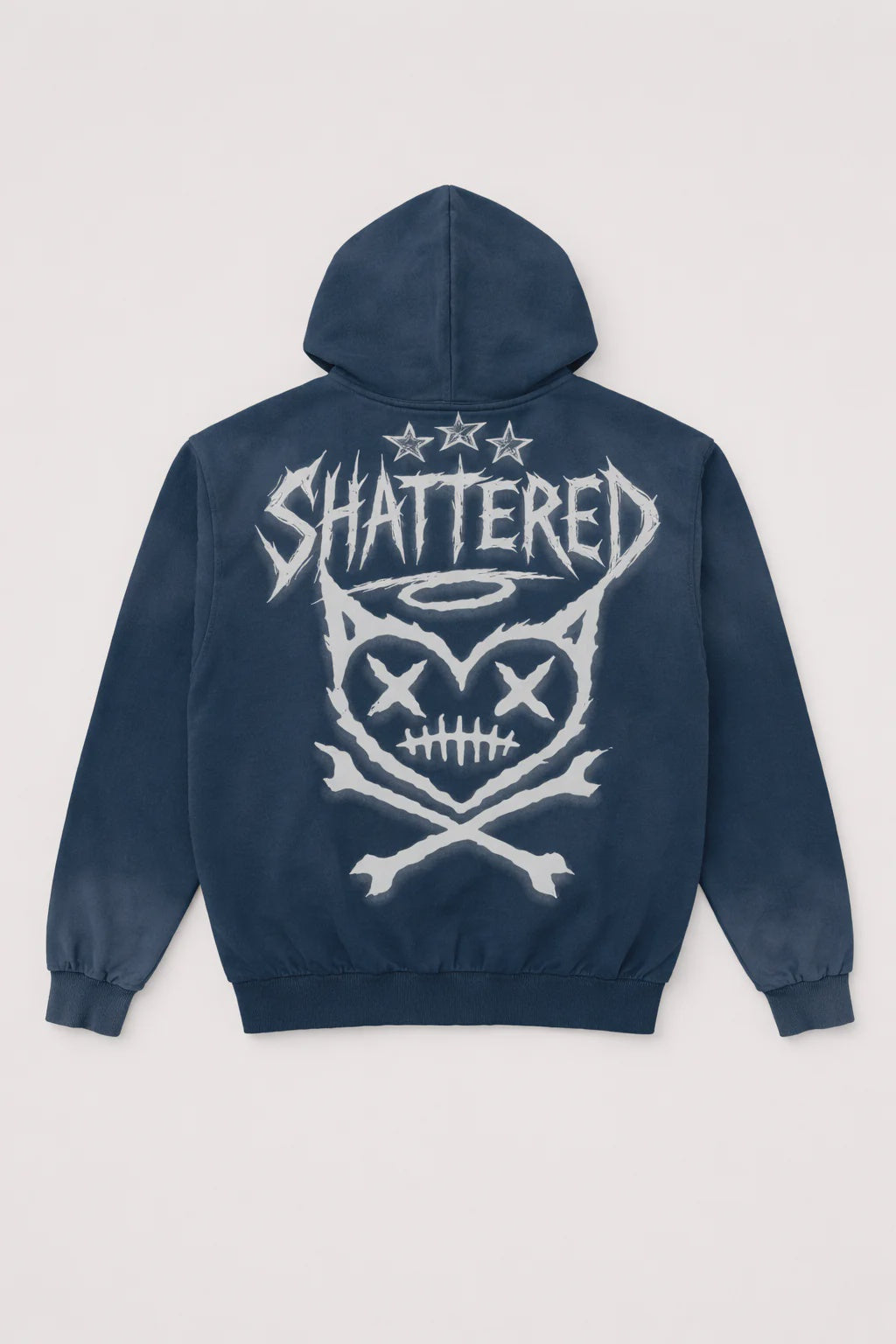 Shattered hearts shattered head hoodie blue
