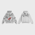 Shattered hearts doodle hoodie