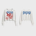 Shattered hearts cropped angel sweater white